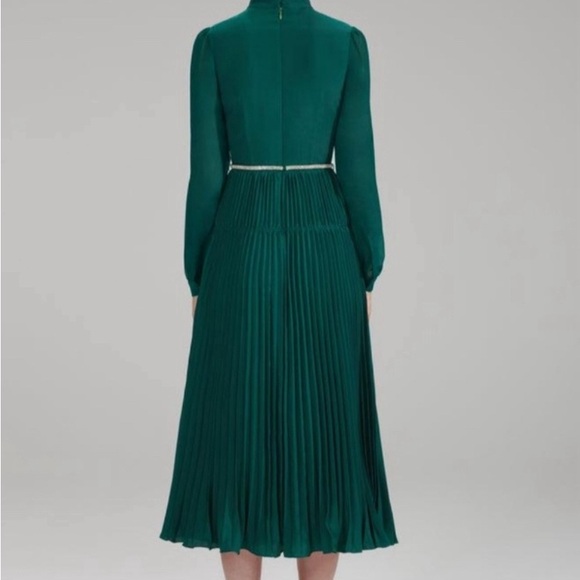 Self Portrait pleated crystal bow midi dress, NWT, Size 2 - Picture 2 of 6